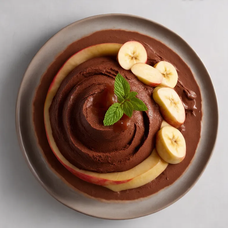 Chocolate Banana Mousse with Apple Compote