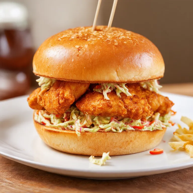 Buttermilk Chicken Burger with Spiced Coleslaw