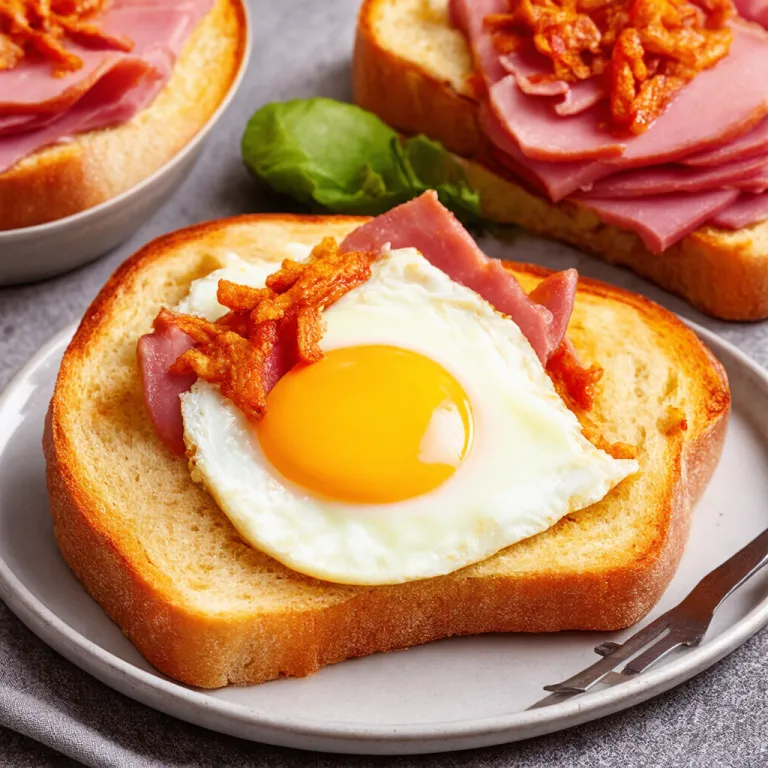 Open-Faced Chilli Ham and Egg Sandwich