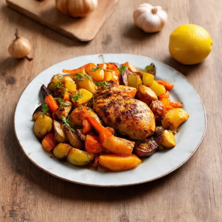 Garlic & Lemon Chicken Sausage with Roasted Vegetable Medley
