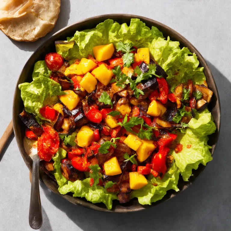 Roasted Vegetable Salad with Tomato & Red Capsicum Dressing