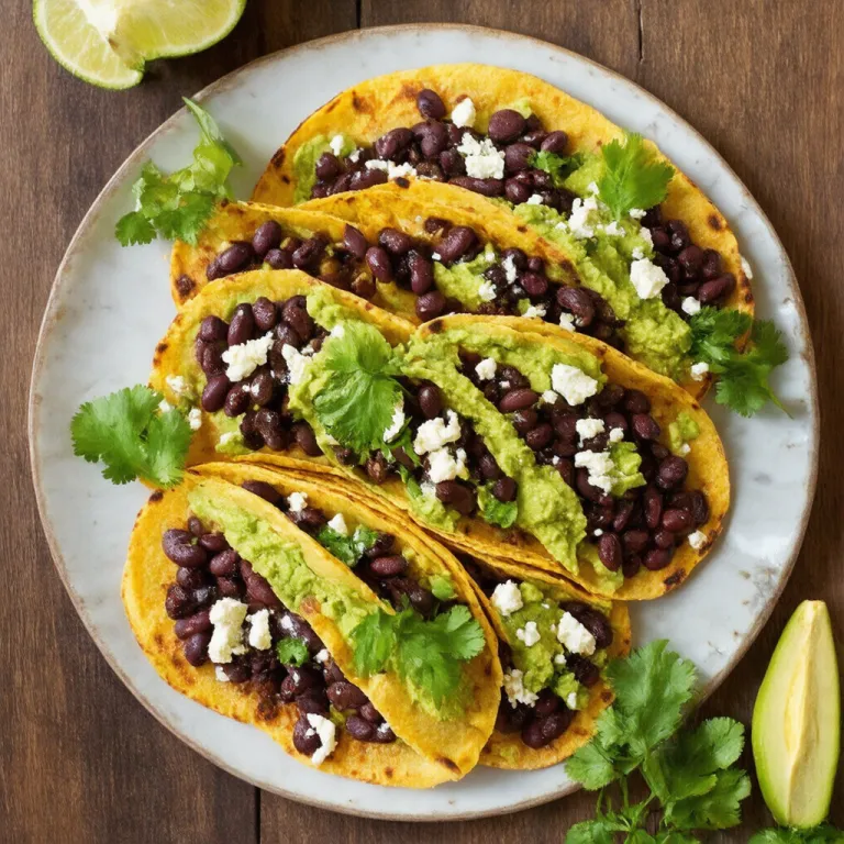Savory Black Bean Tostadas with Feta and Avocado Crema