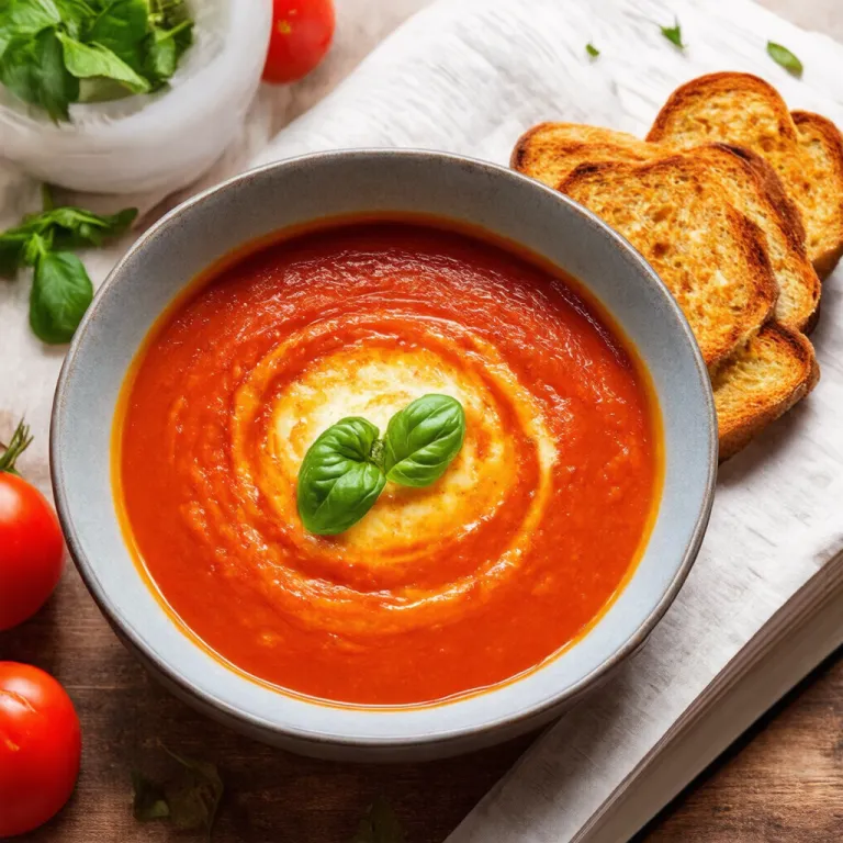Herb-Infused Tomato Soup with Cheese Toasts