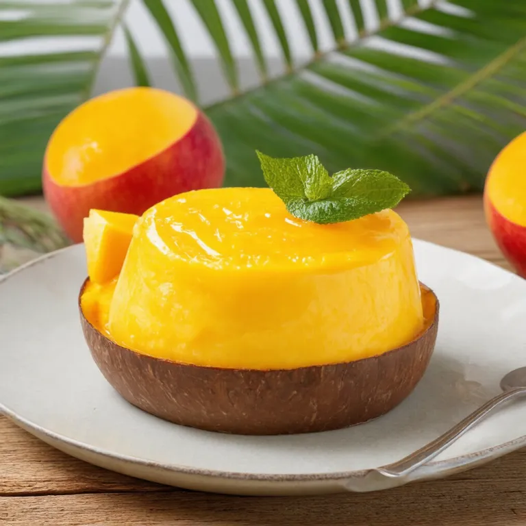 Coconut Mango Pannacotta with Passionfruit Jelly