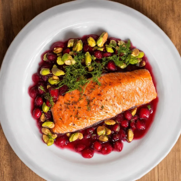 Herb-Crusted Salmon with Pistachio-Cranberry Salsa