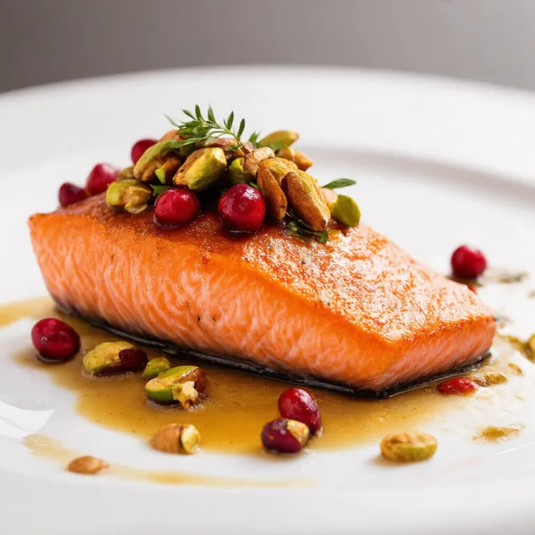 Maple-Dijon Glazed Salmon with Pistachio-Cranberry Topping
