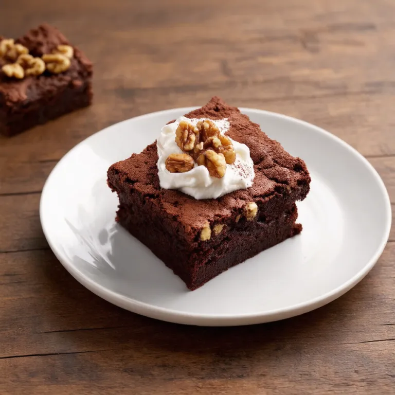 Nutty Espresso Brownies with Whipped Cream