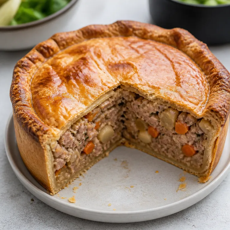 Herbed Pork Pie with Root Vegetables